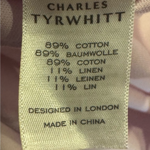 Charles Tyrwhitt Men’s Extra Slim Fit Light Pink Long Sleeve Shirt Size 16 1/2 - Picture 8 of 16